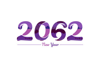 Modern 2062 new year typography design, new year 2062 logo