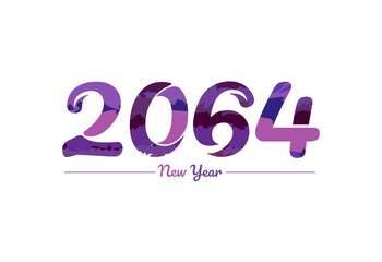 Modern 2064 new year typography design, new year 2064 logo