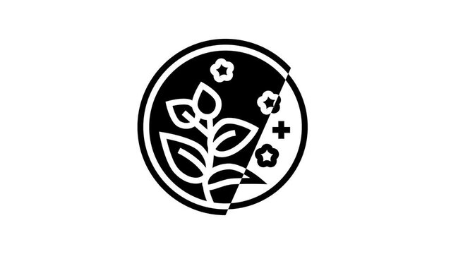 herbal natural cosmetic line icon animation