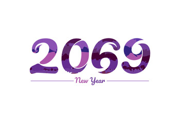 Modern 2069 new year typography design, new year 2069 logo
