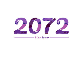 Modern 2072 new year typography design, new year 2072 logo