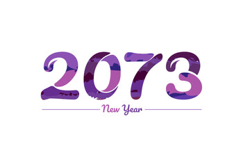 Modern 2073 new year typography design, new year 2073 logo