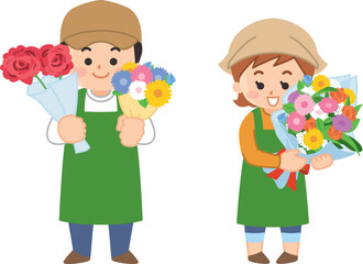 花屋の男女　フラワーショップ