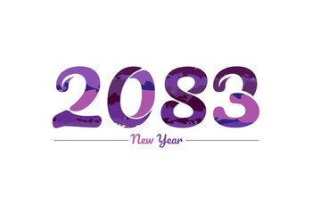 Modern 2083 new year typography design, new year 2083 logo