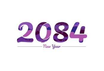 Modern 2084 new year typography design, new year 2084 logo