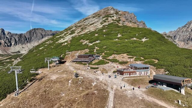 The peak of Predne Solisko in the Tatras in the Strbske Pleso area in Slovakia