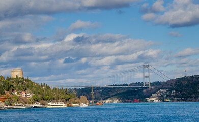 Fototapeta na wymiar Bosporus Strait in Turkey.