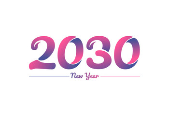 Colorful gradient 2030 new year logo design, New year 2030 Images