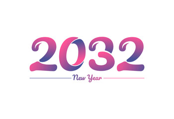 Colorful gradient 2032 new year logo design, New year 2032 Images