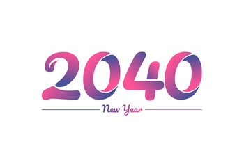 Colorful gradient 2040 new year logo design, New year 2040 Images