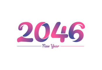 Colorful gradient 2046 new year logo design, New year 2046 Images