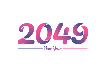 Colorful gradient 2049 new year logo design, New year 2049 Images