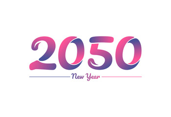 Colorful gradient 2050 new year logo design, New year 2050 Images