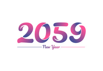 Colorful gradient 2059 new year logo design, New year 2059 Images