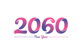 Colorful gradient 2060 new year logo design, New year 2060 Images
