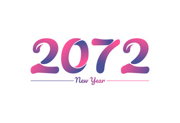 Colorful gradient 2072 new year logo design, New year 2072 Images