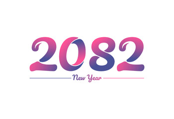 Colorful gradient 2082 new year logo design, New year 2082 Images