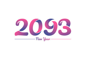 Colorful gradient 2093 new year logo design, New year 2093 Images