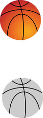 basketball vector with monochromatic and colored versions suitable for many uses