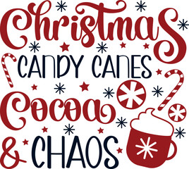 Christmas Candy Canes Cocoa Svg Design
