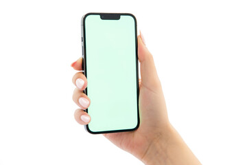 hand smartphone green screen