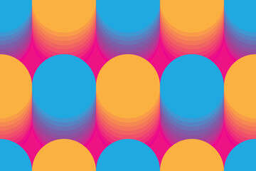Obraz premium Colorful Neon Circle Seamless Background