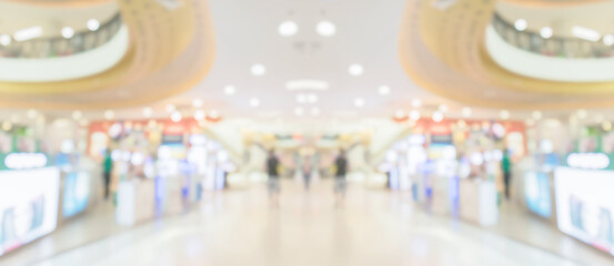 Abstract blur modern shopping mall interior background