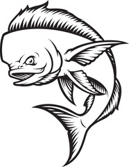 Vector illustration of a mahi mahi fish