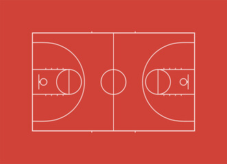 Basket Ball Field Sign for Website, Apps, Art Illustration, Pictogram or Graphic Design Element. Format PNG