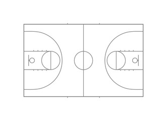 Basket Ball Field Sign for Website, Apps, Art Illustration, Pictogram or Graphic Design Element. Format PNG