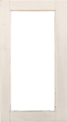 Real white wood window frame isolated on white background