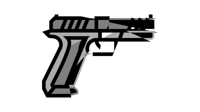 centerfire pistol color icon animation
