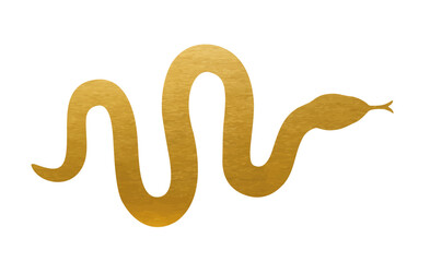 Golden Snake Silhouette - Vector Icon