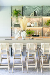 Living space in condominium. Common space in reception.