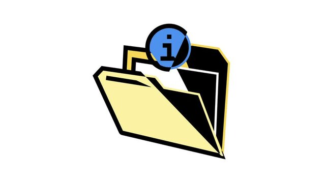 information folder color icon animation
