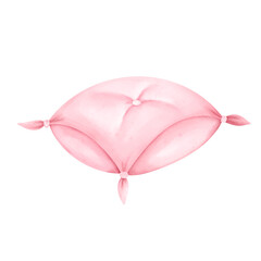 Pink pillow watercolor