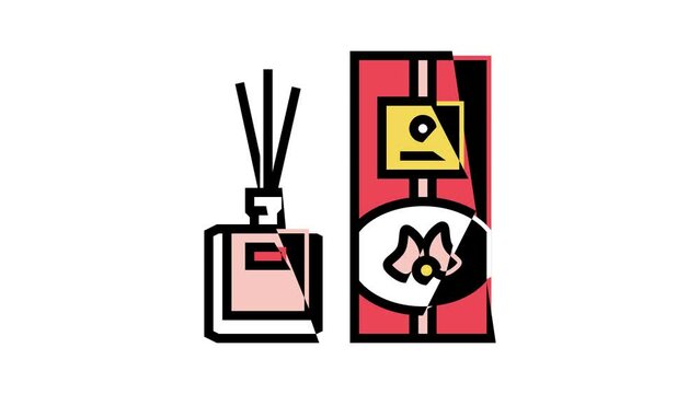 diffuser sticks bottle perfume color icon animation