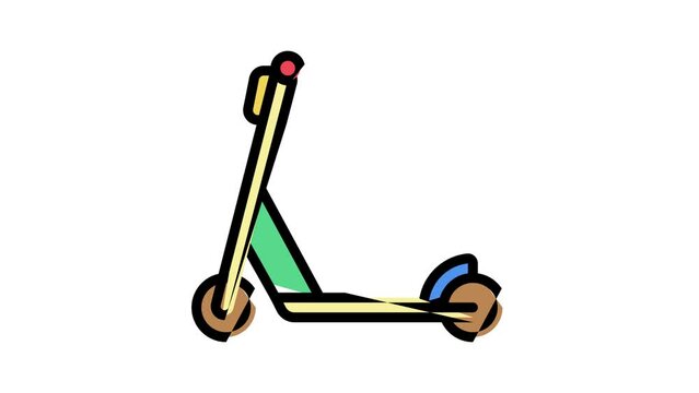 scooter wooden color icon animation