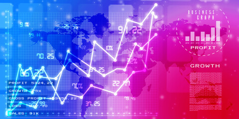 2d rendering Stock market online business concept. business Graph 
