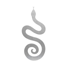Obraz premium Silver Snake Silhouette - Vector Icon