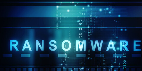 2d illustration ransomware computer virus
