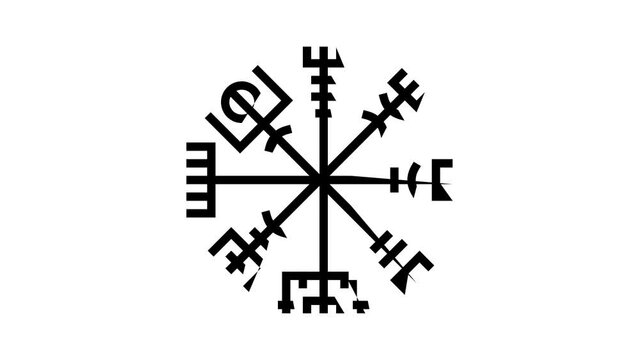 emblem viking color icon animation
