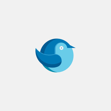 Cartoon blur bird illustration logo icon