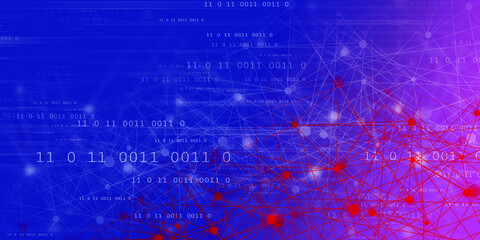 2d illustration abstract digital binary data on computer screen
