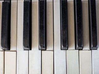 Close-Up Of Old Piano