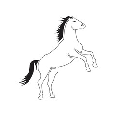 Naklejka na ściany i meble Horse, hand drawn vector stylized illustration for tattoo, logo, t-shirt and bags design. Isolated
