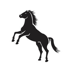 Fototapeta na wymiar Horse, hand drawn vector stylized illustration for tattoo, logo, t-shirt and bags design. Isolated