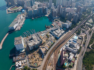 Obraz premium Top down of Hong Kong city