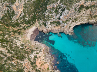 4k drone aerial views of pristine beaches on the coast of Europe