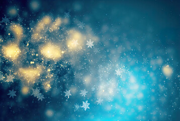 Obraz premium Blurry background of snowflakes with bokeh. Perfect for cards, posters and more. 